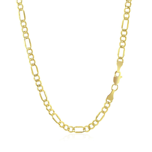 2.8mm 10k Yellow Gold Lite Figaro Chain