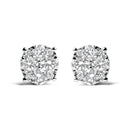 14K White Gold 2.00 Cttw Lab Grown Diamond Cluster Stud Earrings (G-H Color, VS1-VS2 Clarity)-1