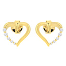 14K Yellow Gold 1/8 Cttw Diamond Journey Heart Hoop Earrings (K-L Color, I1-I2 Clarity)-8