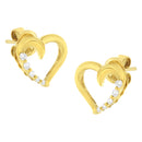 14K Yellow Gold 1/8 Cttw Diamond Journey Heart Hoop Earrings (K-L Color, I1-I2 Clarity)-6