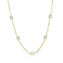 14k Yellow Gold CZ By the Yard Long Links-2
