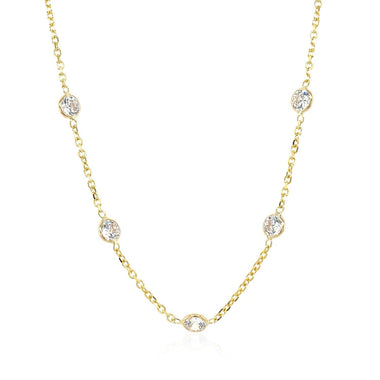 14k Yellow Gold CZ By the Yard Long Links - 0