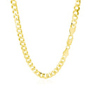 5.7mm 14k Yellow Gold Solid Curb Chain-3