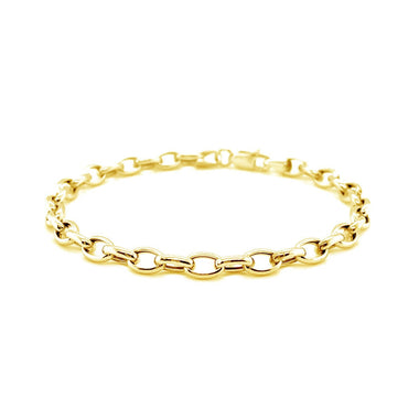 4.6mm 14k Yellow Gold Oval Rolo Bracelet - 0
