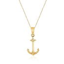 14k Yellow Gold Cable Chain with Anchor Pendant-2
