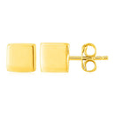 14k Yellow Gold Polished Cube Post Earrings-1