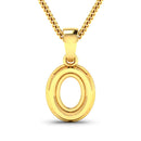 0.18 Carat Genuine White Diamond 14K Yellow Gold Semi Mount Pendant - holds 8x6mm Oval Gemstone-3