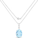 11.25 Carat Genuine Swiss Blue Topaz .925 Sterling Silver Pendant-2