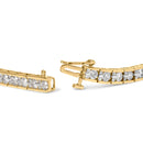 10K Yellow Gold 4.00 Cttw Channel Set Round Diamond Tennis 7" Bracelet (J-K Color, I1-I2 Clarity)-2