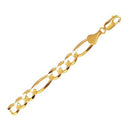 10k Yellow Gold Solid Figaro Bracelet (7.90 mm)-1