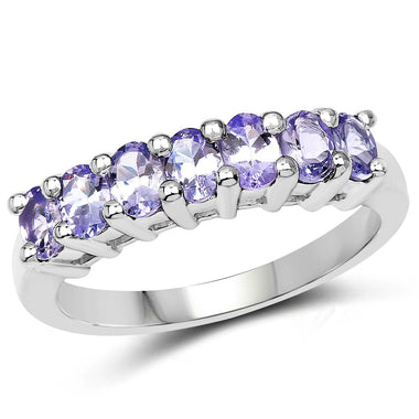 1.19 Carat Genuine Tanzanite .925 Sterling Silver Ring