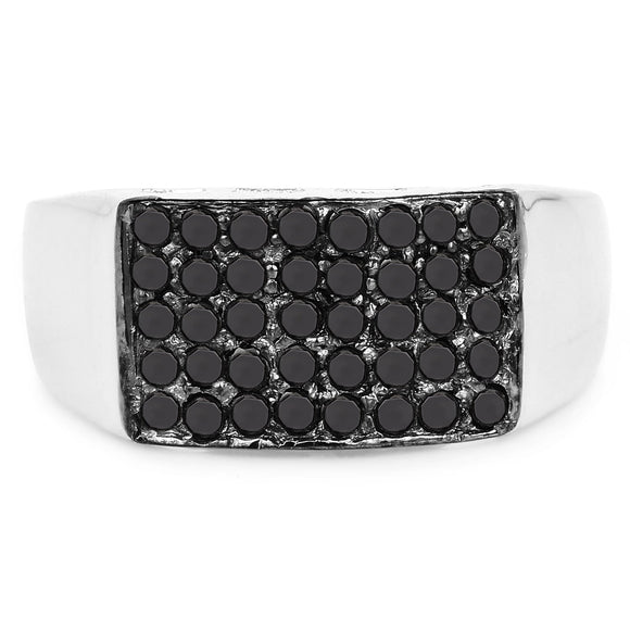 0.43 Carat Genuine Black Diamond .925 Sterling Silver Ring