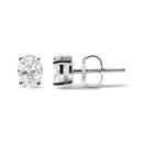 14K White Gold 3/4 Cttw Oval Shape Lab Grown Diamond Solitaire Stud Earrings (F-G Color, VS1-VS2 Clarity)-3