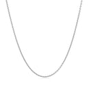 14k White Gold Round Cable Link Chain 1.1mm-2