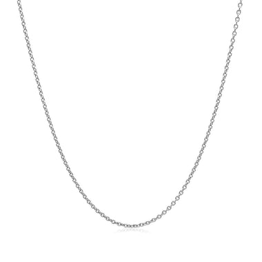 14k White Gold Round Cable Link Chain 1.1mm - 0