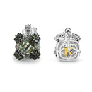 2.91 Carat Genuine Green Amethyst, White Sapphire & Green Diamond .925 Sterling Silver Earrings-3