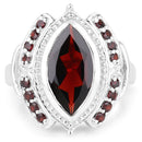 4.06 Carat Genuine Garnet .925 Sterling Silver Ring-3