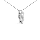 .925 Sterling Silver Diamond Accent and Black Enamel French Bullldog 18" Inch Pendant Necklace inch (I-J Color, I2-I3 Clarity)-3
