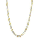 14k Yellow Gold White Pave High Polish Modern Lite Miami Cuban Chain (8.0mm)-2