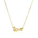 14k Yellow Gold Script LOVE Necklace-2