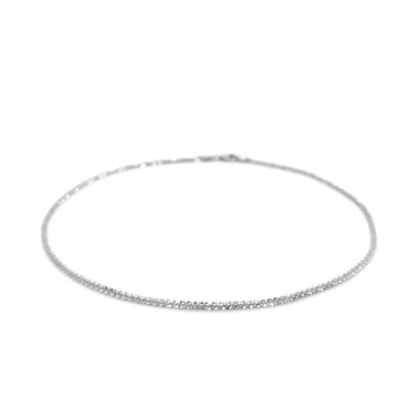 14k White Gold Sparkle Anklet 1.5mm - 0