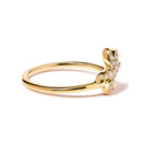 10K Yellow Gold 1/10 Cttw Diamond  Palm Tree Statement Ring (H-I Color, I1-I2 Clarity) - Ring Size 7-2