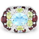 5.43 Carat Genuine Multi Stone .925 Sterling Silver Ring-3