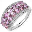 2.00 Carat Genuine Pink Sapphire & White Topaz .925 Sterling Silver Ring-1