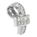 14K White Gold 2 cttw Princess and Baguette Cut Diamond Ribbon Pendant Necklace (H-I, SI-SI2)-6