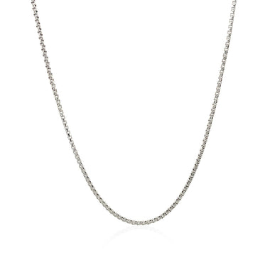 14k White Gold Round Box Chain 1.35 mm - 0