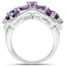 3.08 Carat Genuine Amethyst .925 Sterling Silver Ring-2