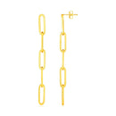 14K Yellow Gold Five Link Paperclip Chain Earrings-1