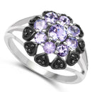 1.18 Carat Genuine Tanzanite and Black Spinel .925 Sterling Silver Ring-2