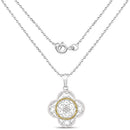 0.57 Carat Genuine White Diamond and Yellow Diamond .925 Sterling Silver Pendant-2