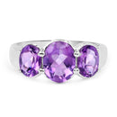 3.20 Carat Genuine Amethyst .925 Sterling Silver Ring-3