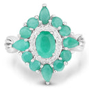 2.37 Carat Genuine Emerald .925 Sterling Silver Ring-3