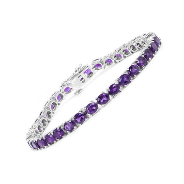 12.58 Carat Genuine Amethyst .925 Sterling Silver Bracelet - 0