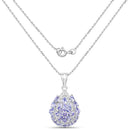 2.64 Carat Genuine Tanzanite and White Topaz .925 Sterling Silver Pendant-2