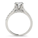 14k White Gold Diamond Engagement Ring With Single Row Band (1 3/4 cttw)-4