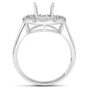 0.48 Carat Genuine White Diamond 14K White Gold Semi Mount Ring - holds 8.00mm Round Gemstone-3