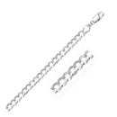 5.7mm 14k White Gold Solid Curb Bracelet-1