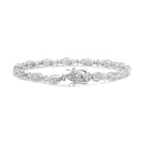 .925 Sterling Silver 1/2 Cttw Diamond Alternating Marquise and Starburst Shaped Link Bracelet (I-J Color, I2-I3 Clarity) - 7.25"-2