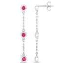 0.78 Carat Genuine Ruby .925 Sterling Silver Earrings-2