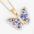 1.75 Carat Genuine Tanzanite and White Zircon .925 Sterling Silver Pendant-4