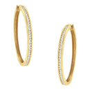 14K Yellow Gold 1.0 Cttw Round Brilliant Cut Diamond Channel Set Circle Hoop Earrings (I-J Color, I1-I2 Clarity)-1
