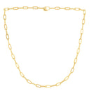 14k Yellow Gold Diamante Paperclip Chain Necklace (4.00 mm)-2