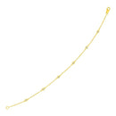 14k Yellow Gold 7 inch Bracelet with Diamond Stations-1
