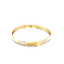 10k Two-Tone Gold Textured Zigzag Style Bangle-3