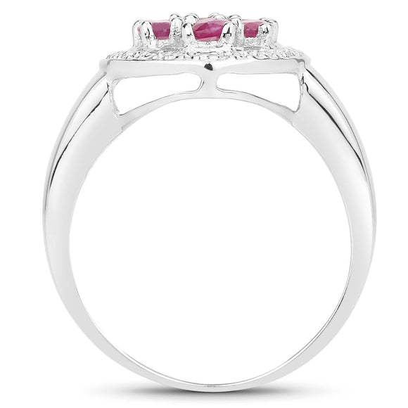 1.54 Carat Genuine Ruby .925 Sterling Silver Ring