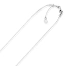 14k White Gold Adjustable Snake Chain 0.85mm-5